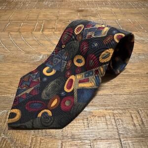 Windsor Tie Necktie Abstract Geometric Pattern Men's Silk Neck Tie Vintage Event